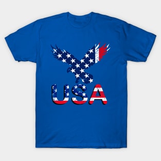 USA American Flag Typography Patriotic American  Vintage retro T-Shirt for Men, Women & Kids T-Shirt